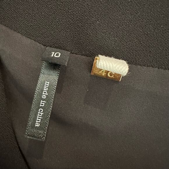 4C Long Sleeve Wrap Black Business Dress 10 - Picture 2 of 13